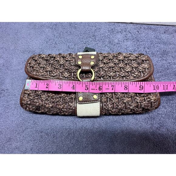 The Limit Brown woven Clutch purse NWT boho bag gold hardware - Picture 4 of 6